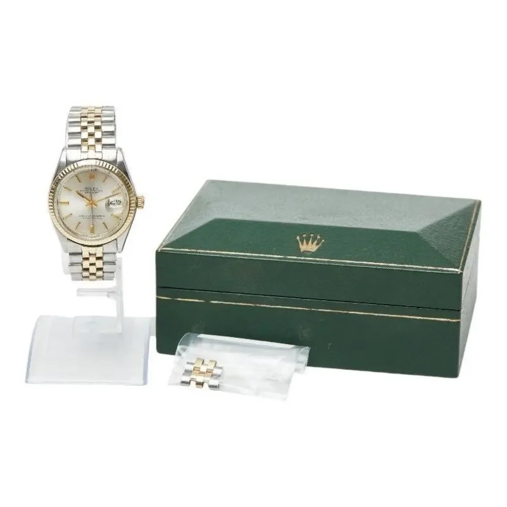 Rolex Datejust Automatic Stainless Steel 18K Yellow Gold Watch Silver